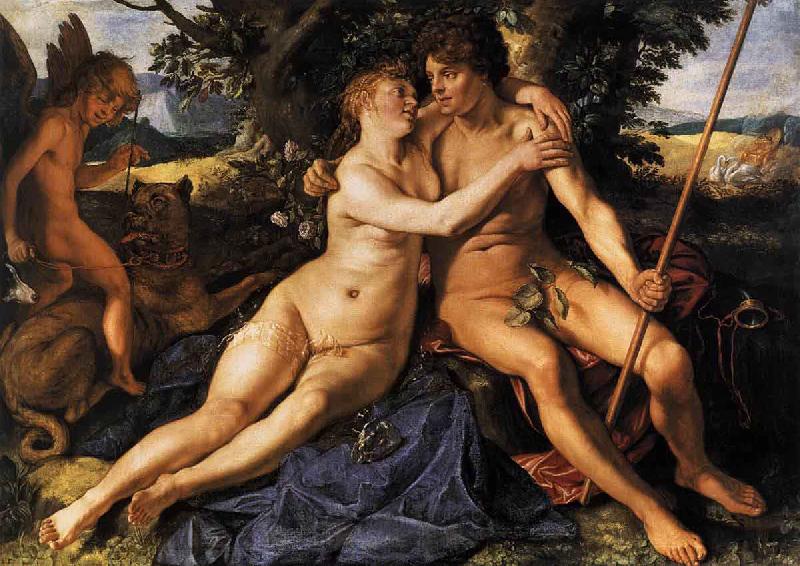 Hendrick Goltzius Venus and Adonis oil painting image